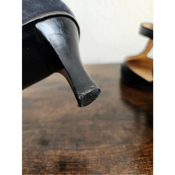 Vintage CHANEL Black T-Strap Heels - Picture 4 of 11